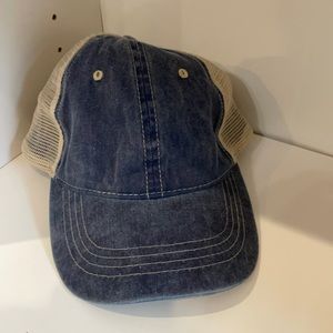 Distressed blue baseball cap